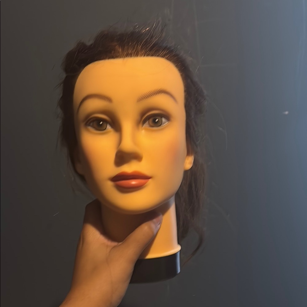 Realistic Brown Hair Mannequin Head